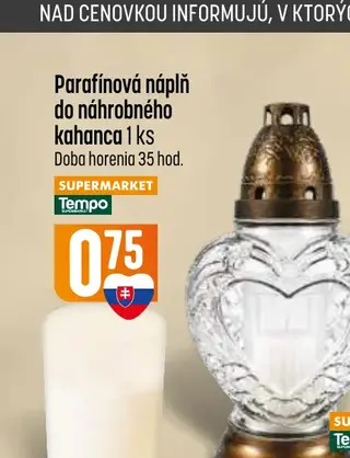Parafínová náplň do náhrobného kahanca 1 ks