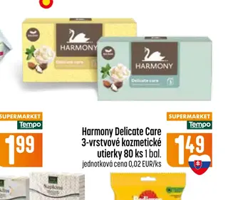 Harmony Delicate Care 3-vrstvové kozmetické utierky 80 ks 1 bal.