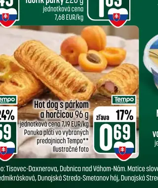 Hot dog s párkom a horčicou 96 g
