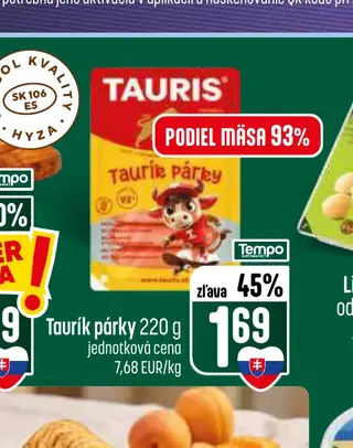 Taurík párky 220 g