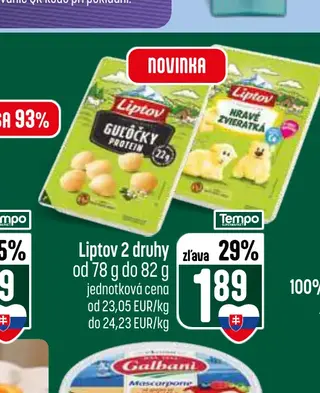 Liptov 2 druhy od 78 g do 82 g