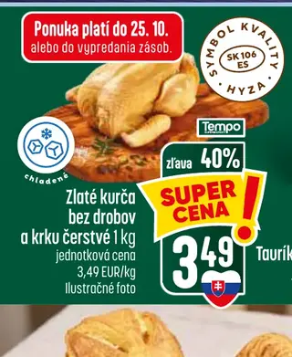 Zlaté kurča bez drobov a krku čerstvé 1 kg