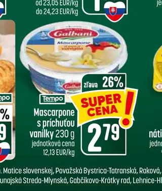 Mascarpone s príchuťou vanilky 230 g