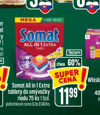 Somat All in 1 Extra tablety do umývačky riadu 75 ks