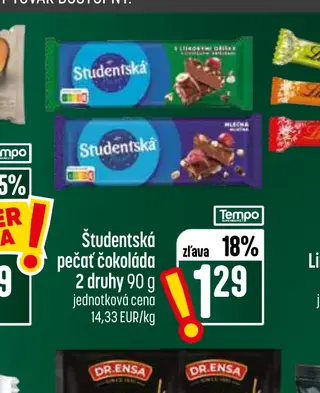 Študentská pečať čokoláda 2 druhy 90 g