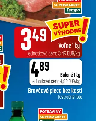 Bravčové plece bez kosti voľné
