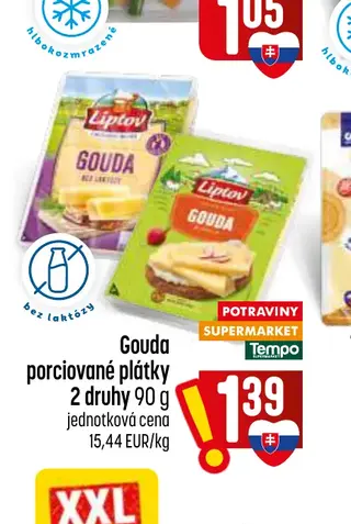 Gouda porciované plátky 2 druhy 90 g