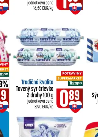 Tradičná kvalita Tavený syr črievko 2 druhy 100 g