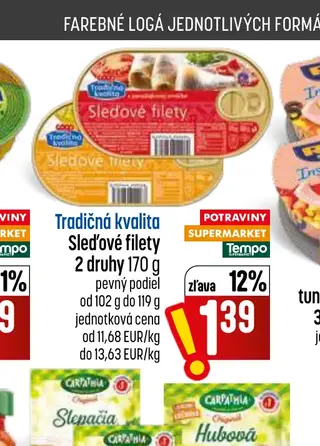 Tradičná kvalita Sleďové filety 170 g