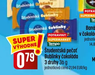 Študentská pečať Bublinky čokoláda 36 g