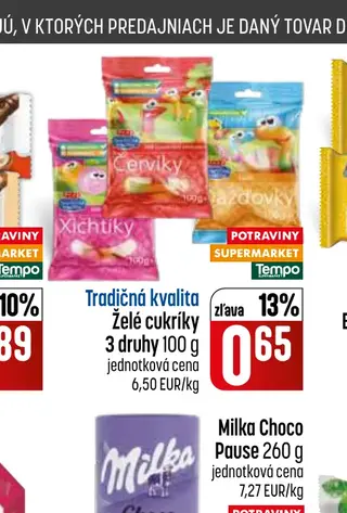 Tradičná kvalita Želé cukríky 3 druhy 100 g