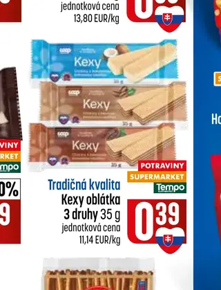 Tradičná kvalita Kexy oblátka 3 druhy 35 g