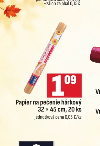 Papier na pečenie hárkový 32 × 45 cm, 20 ks