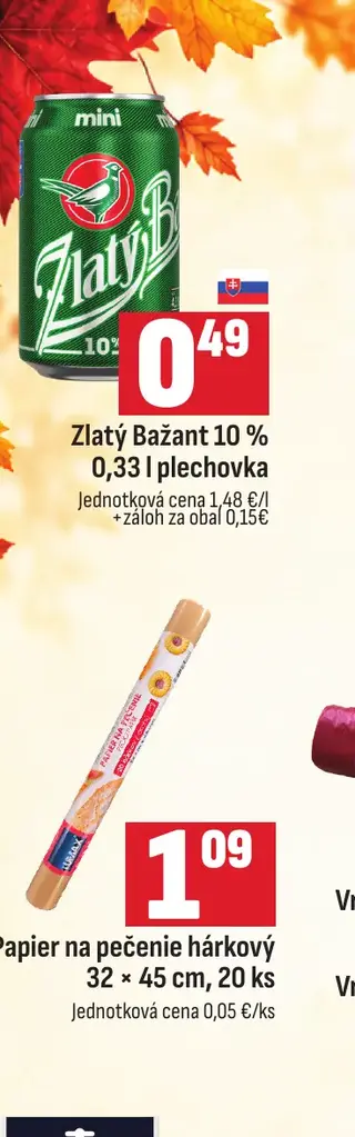 Zlatý Bažant 10 % 0,33 l plechovka