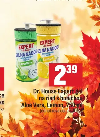 Dr. House Expert gél na riad s hubičkou Aloe Vera, Lemon, 750 ml