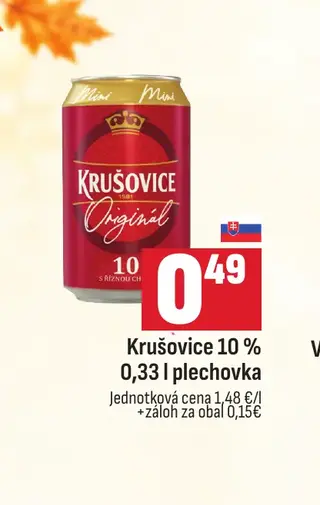 Krušovice 10 % 0,33 l plechovka