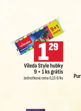 Vileda Style hubky 9 + 1 ks grátis