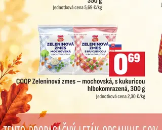 COOP Zeleninová zmes – mochovská, s kukuricou hlbokomrazená, 300 g