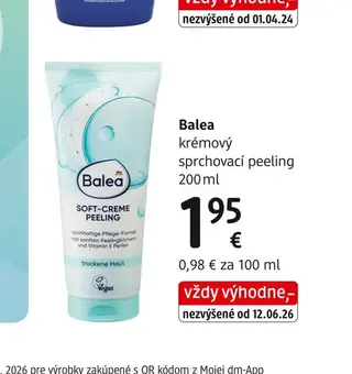 Balea krémový sprchovací peeling 200 ml