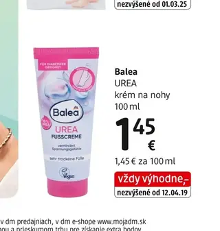 Balea UREA krém na nohy 100 ml