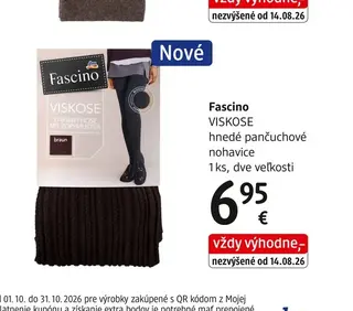 Fascino VISKOSE hnedé pančuchové nohavice 1 ks