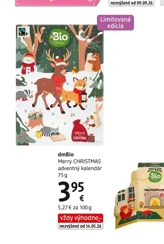 dmBio Merry CHRISTMAS adventný kalendár 75 g