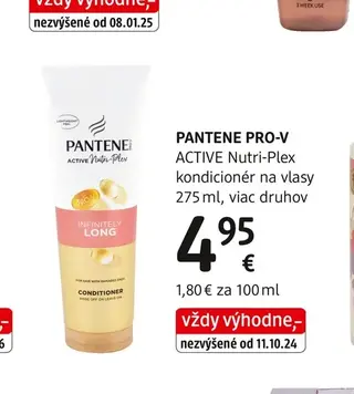 PANTENE PRO-V ACTIVE Nutri-Plex kondicionér na vlasy 275 ml