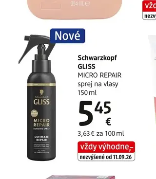 Schwarzkopf GLISS MICRO REPAIR sprej na vlasy 150 ml