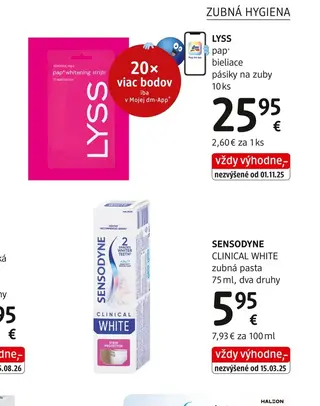 LYSS pap+ bieliace pásiky na zuby 10 ks