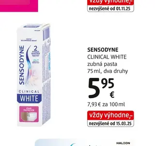 SENSODYNE CLINICAL WHITE zubná pasta 75 ml