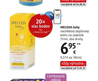 WELEDA baby nechtíkový dojčenský krém na zadoček 75 ml, dva druhy