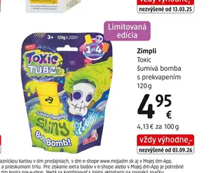 Zimpli Toxic šumivá bomba s prekvapením 120 g