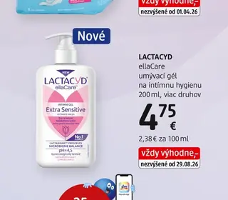 LACTACYD ellaCare umývací gél na intímnu hygienu 200 ml