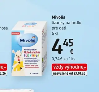 Mivolis lízanky na hrdlo pre deti 6 ks