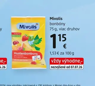 Mivolis bonbóny 75 g