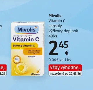Mivolis Vitamin C kapsuly výživový doplnok 40 ks