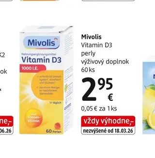 Mivolis Vitamin D3 perly 60 ks