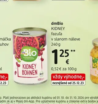dmBio KIDNEY fazuľa v slanom náleve 240 g