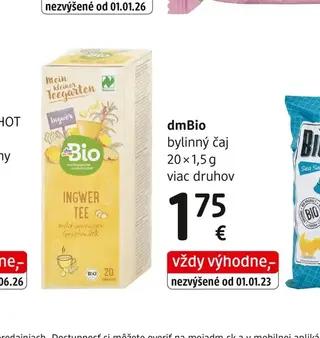 dmBio bylinný čaj 20 × 1,5 g