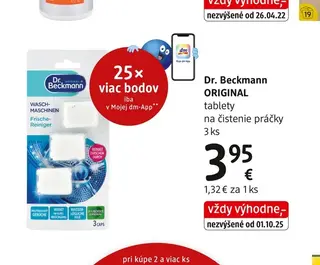 Dr. Beckmann ORIGINAL tablety na čistenie práčky 3 ks