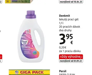 Denkmit tekutý prací gél 1,1 l