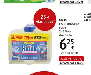 finish čistič umývačky riadu 2 × 250 ml