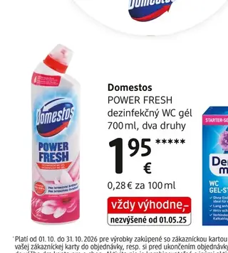 Domestos POWER FRESH dezinfekčný WC gél 700 ml