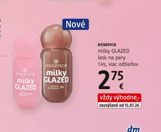 essence milky GLAZED lesk na pery 1 ks, viac odtieňov