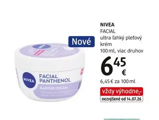 NIVEA FACIAL ultra ľahký pleťový krém 100 ml