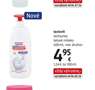 lactovit lactourea telové mlieko 400 ml