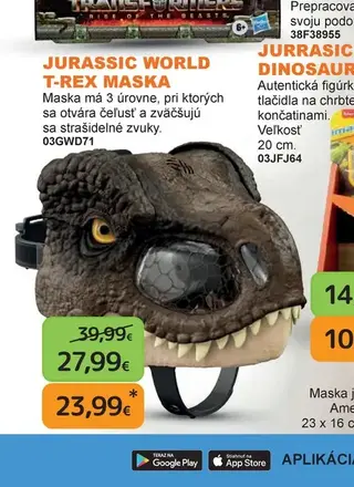 Jurassic World T-Rex maska