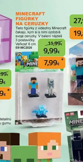Minecraft figúrky na ceruzky