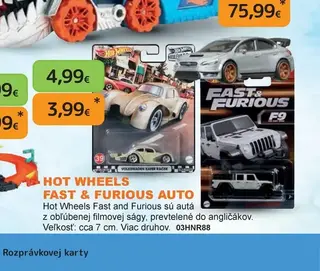 Hot Wheels Fast & Furious auto