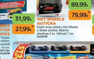 Hot Wheels Autíčka 5 ks